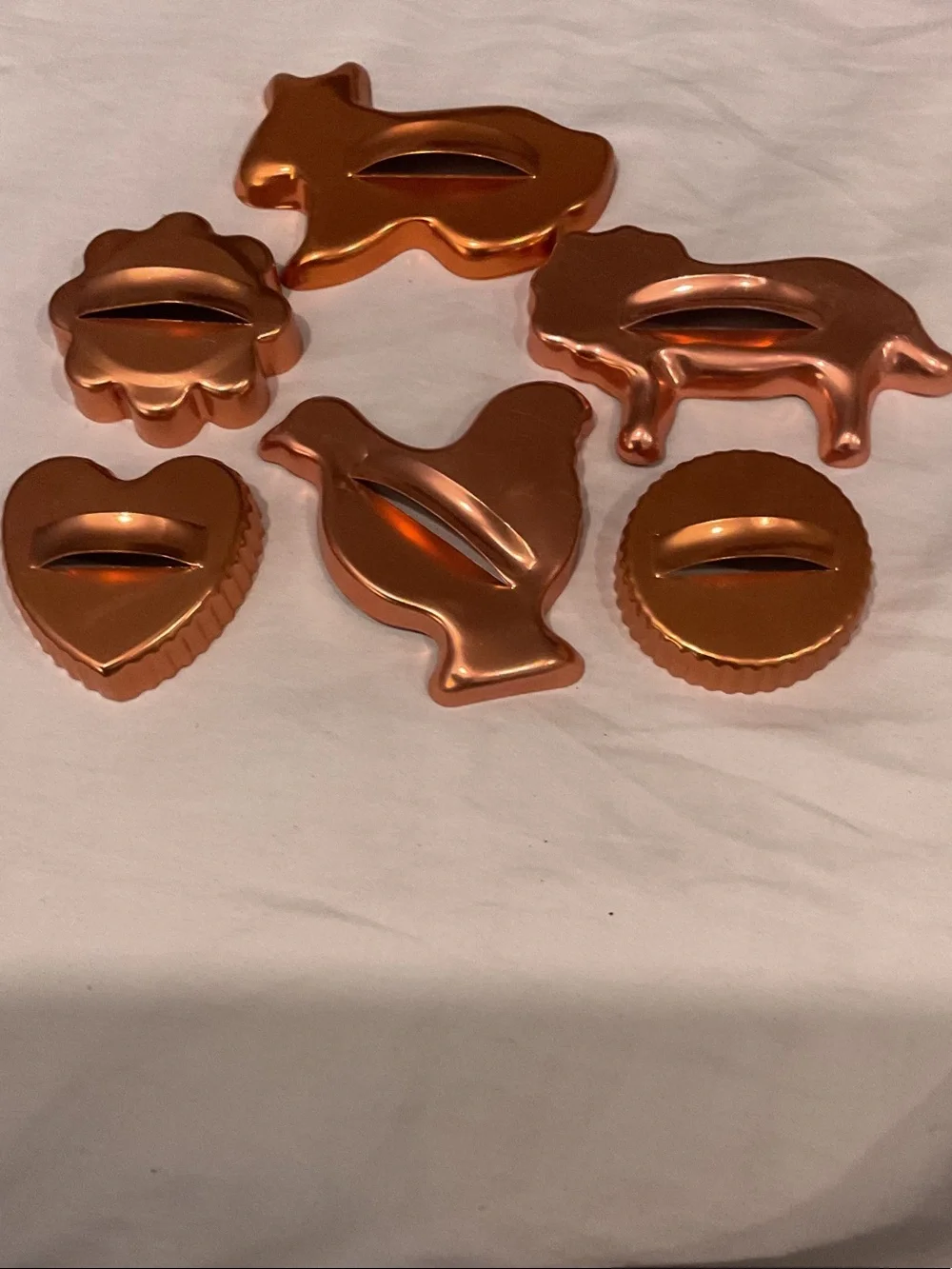 Copper-Tone Decorative Animal & Shape Molds (Set of 6)